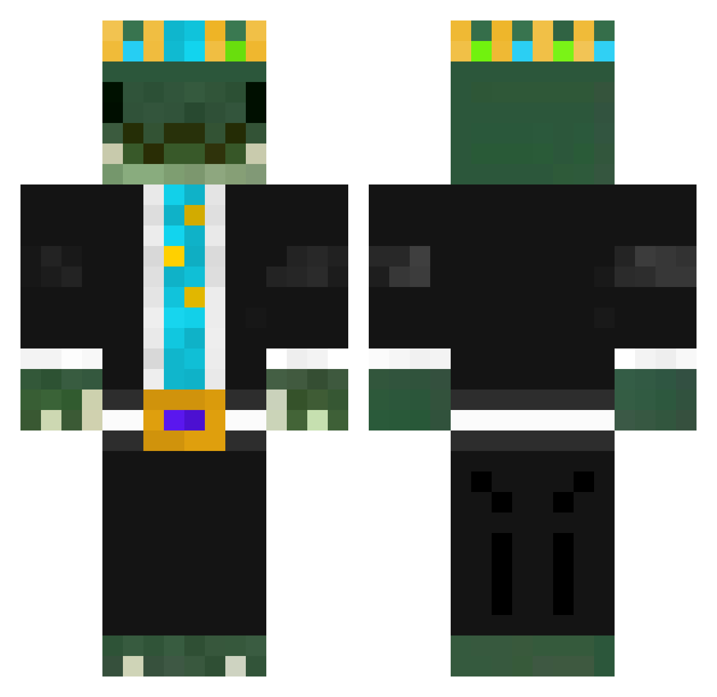 Shamoildacroc Minecraft skin, front and back view
