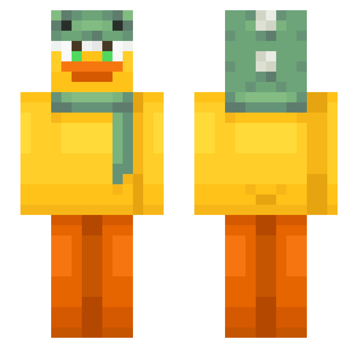 Zeppelli69k Minecraft skin, front and back view