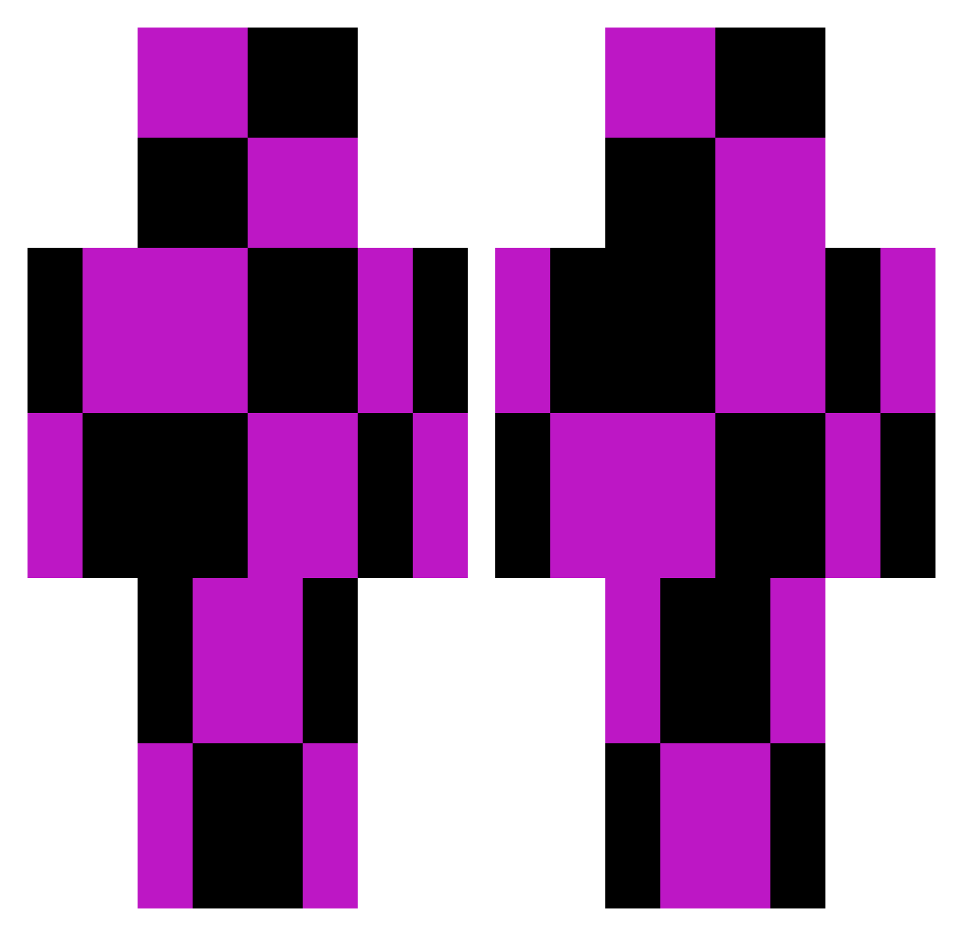 Unicell Minecraft skin, front and back view