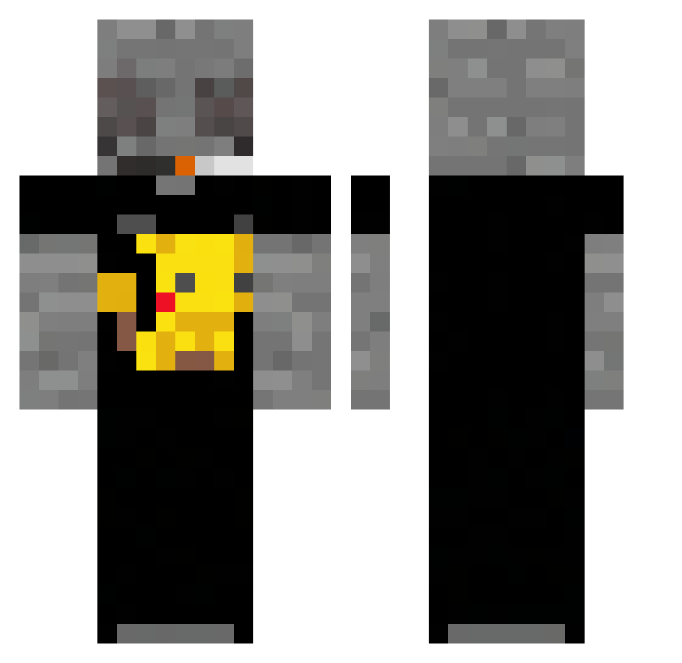 zKeynX Minecraft skin, front and back view