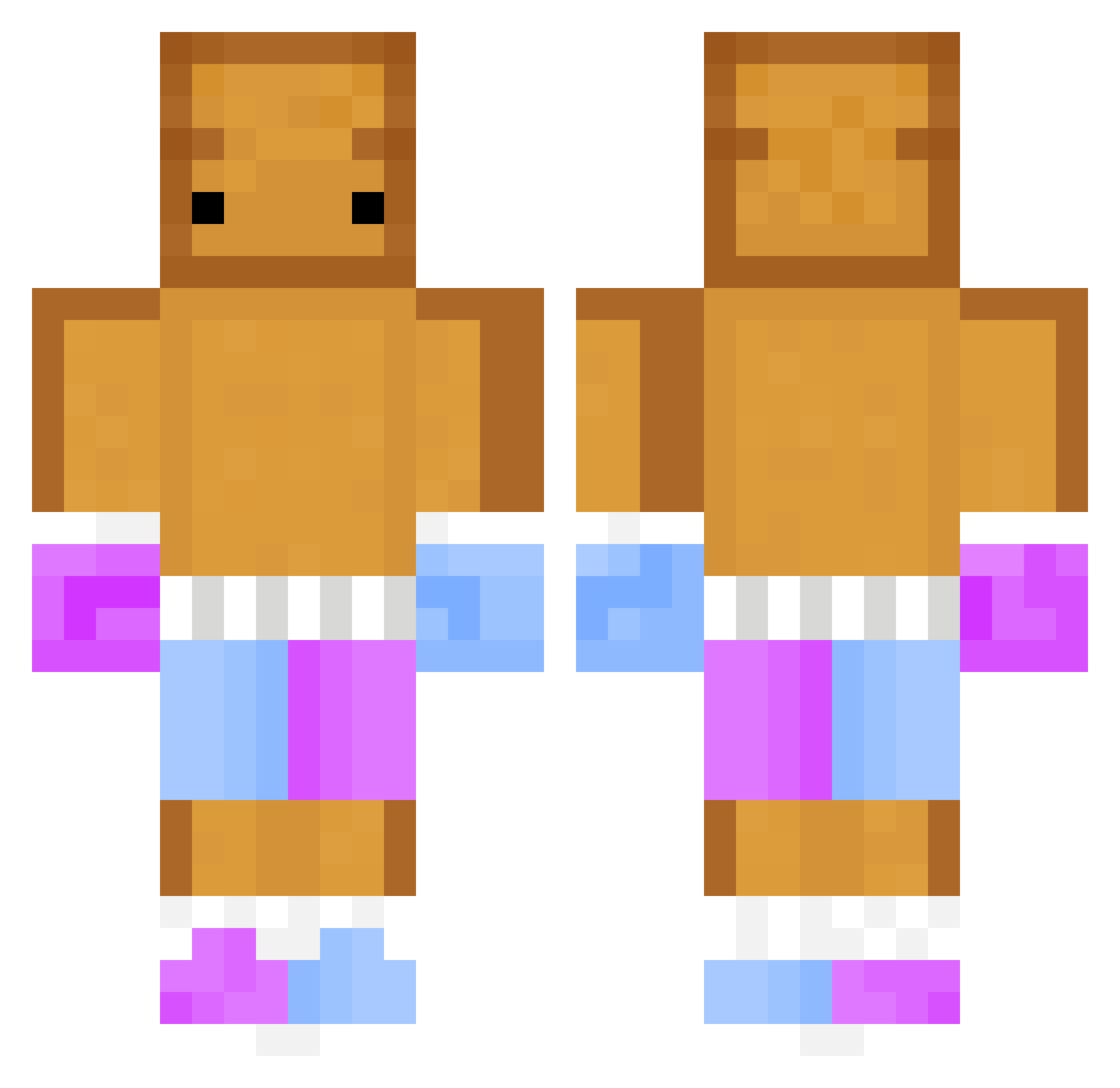 Elonam1 Minecraft skin, front and back view