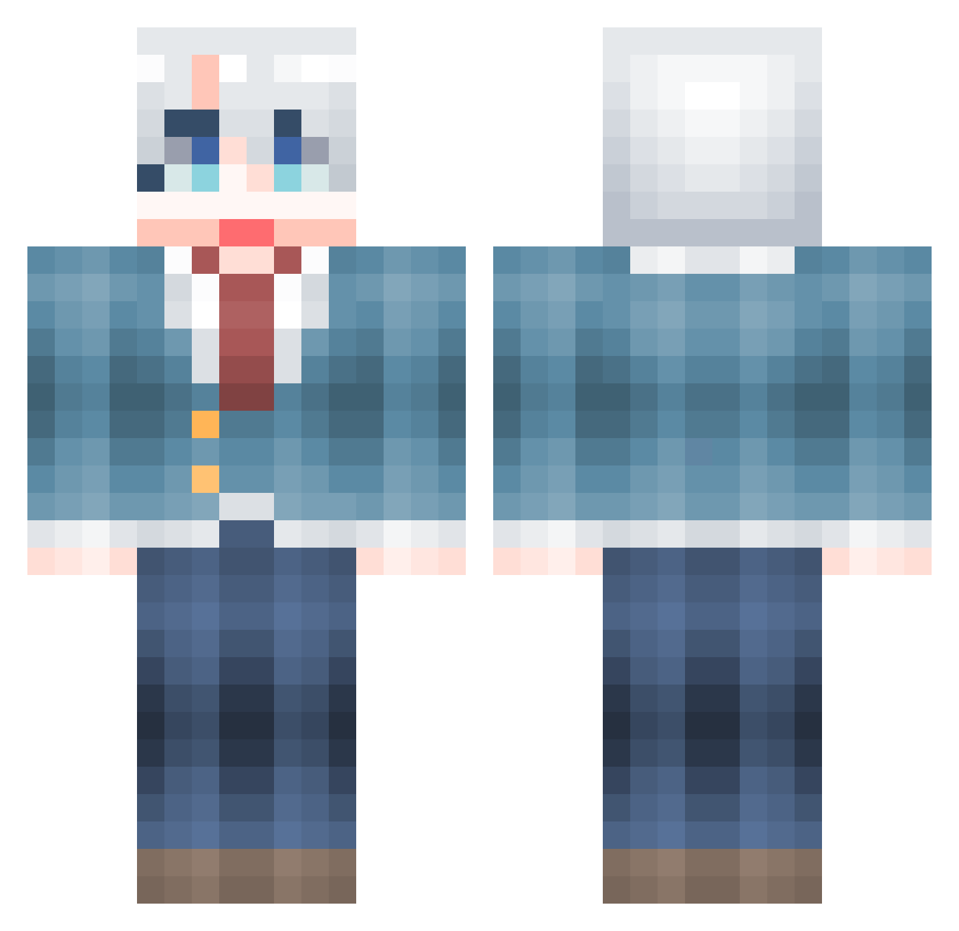 dlrlqor Minecraft skin, front and back view