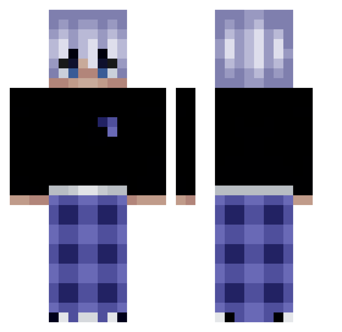 punhetinha_gamer Minecraft skin, front and back view
