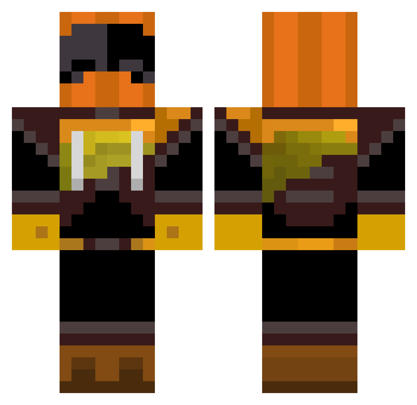 Punnpkin Minecraft skin, front and back view