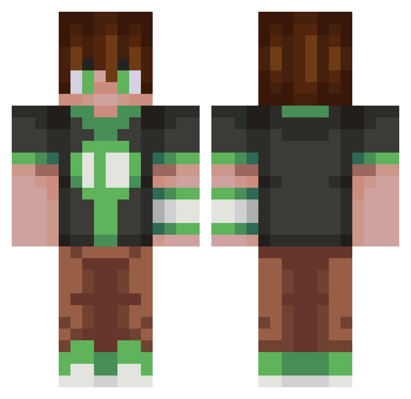 da2te Minecraft skin, front and back view