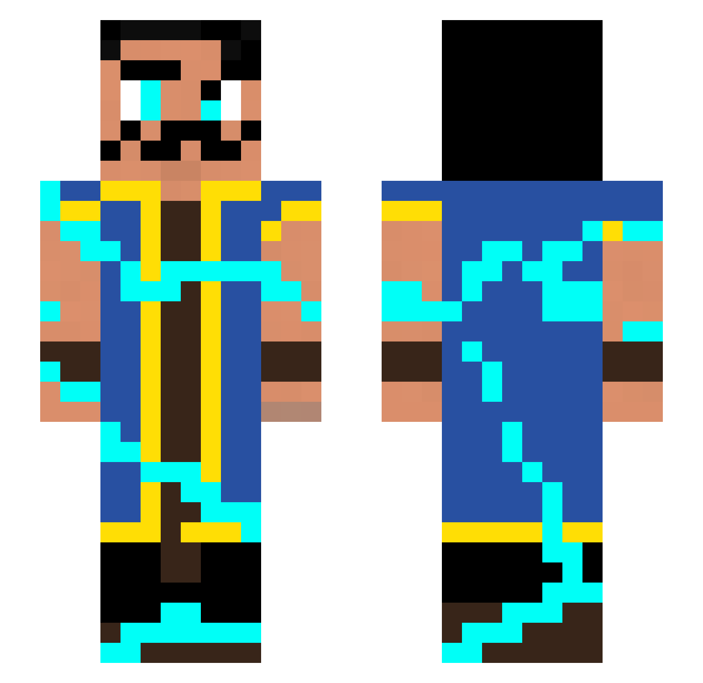 CesaRabe Minecraft skin, front and back view