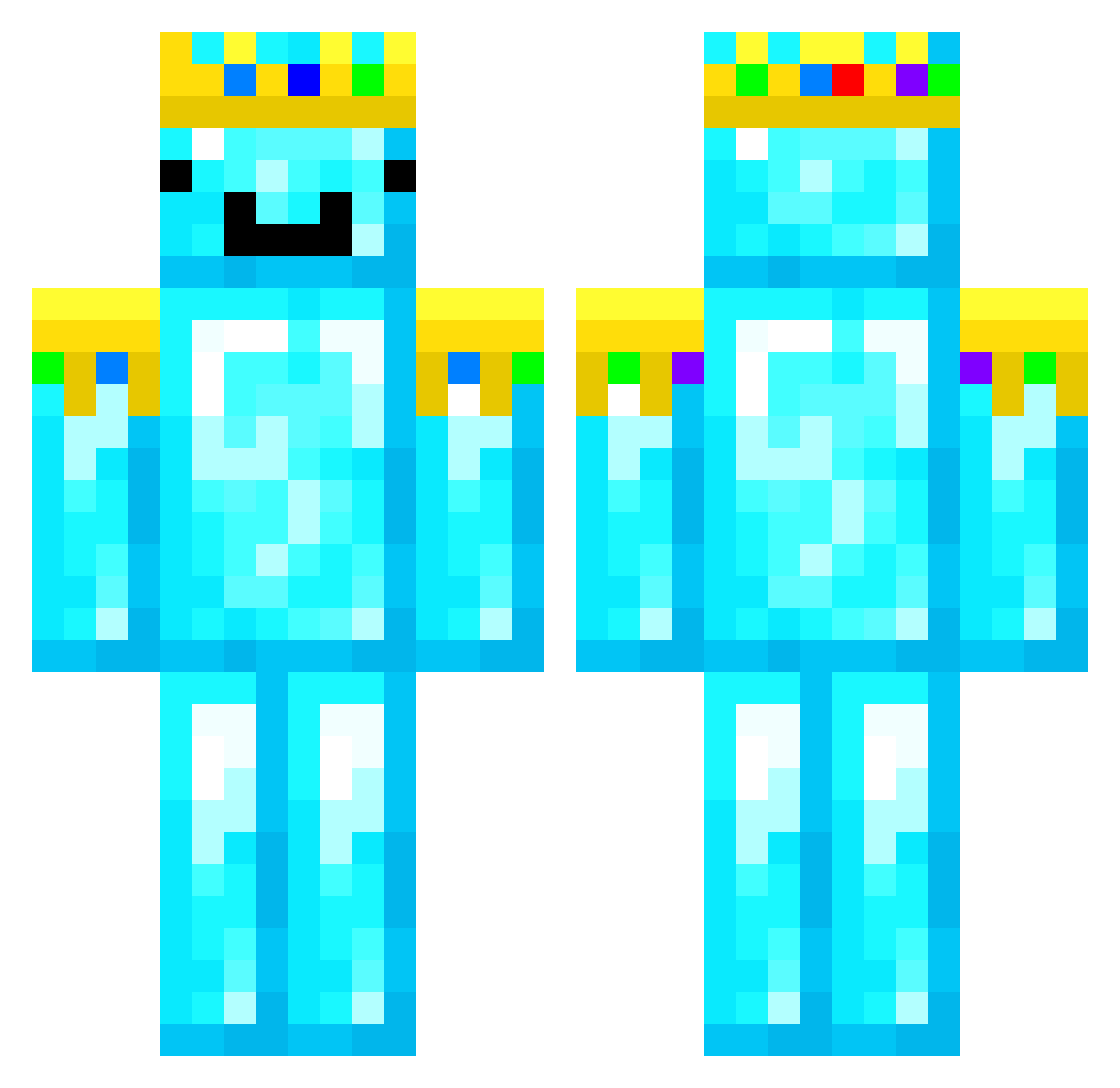 Sswick Minecraft skin, front and back view