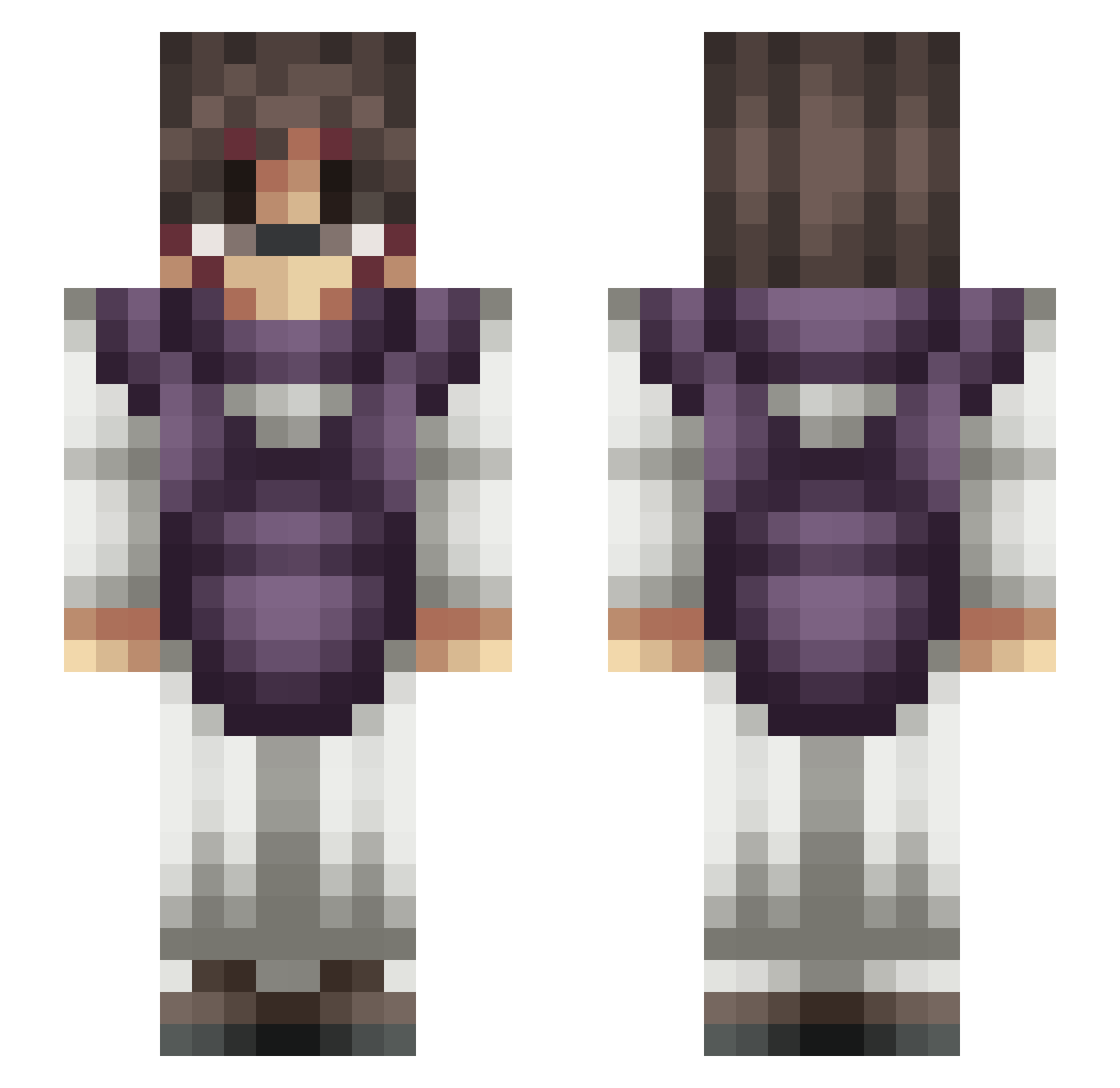 SupraFishyBoi Minecraft skin, front and back view