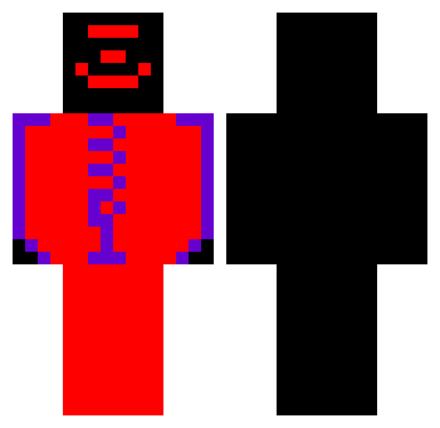 SuperGordey Minecraft skin, front and back view