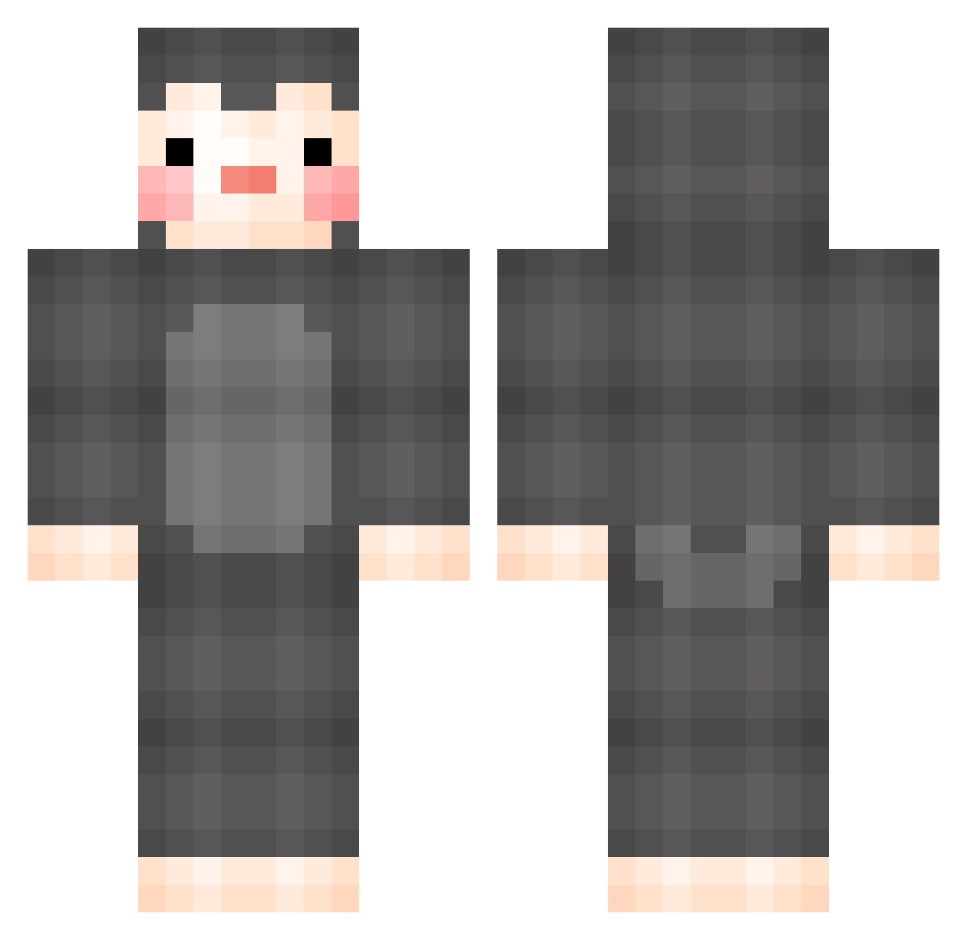 Stea1 Minecraft skin, front and back view