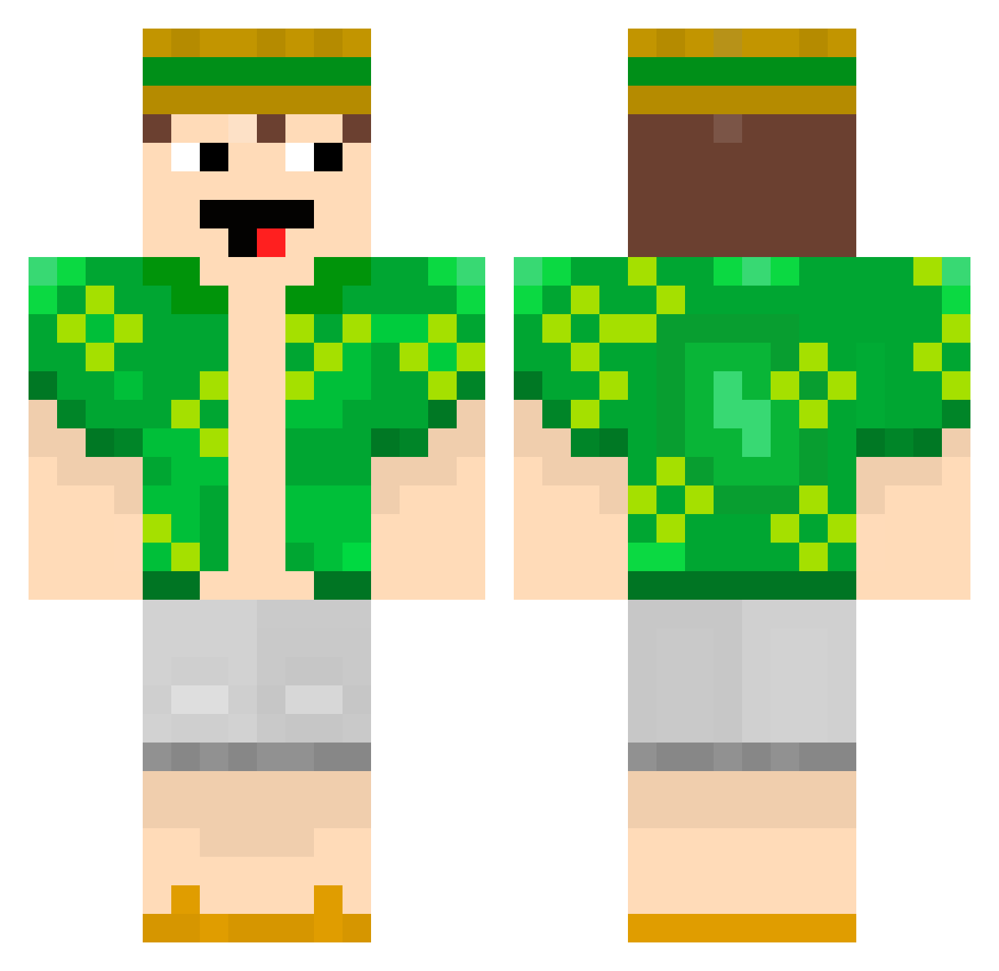 Gregore543 Minecraft skin, front and back view
