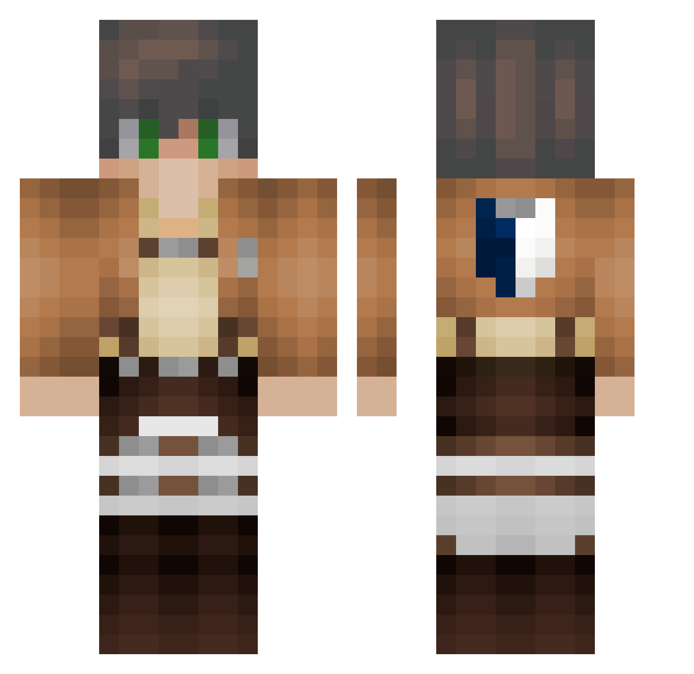 CreeperCoo Minecraft skin, front and back view
