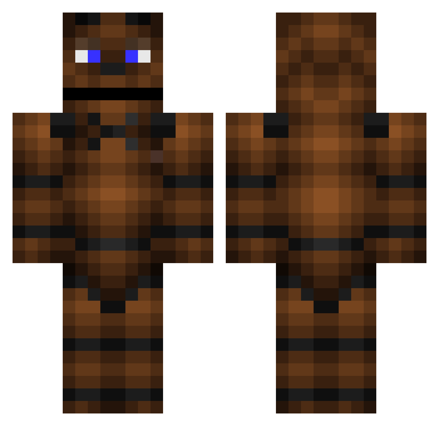 Spark1y Minecraft skin, front and back view
