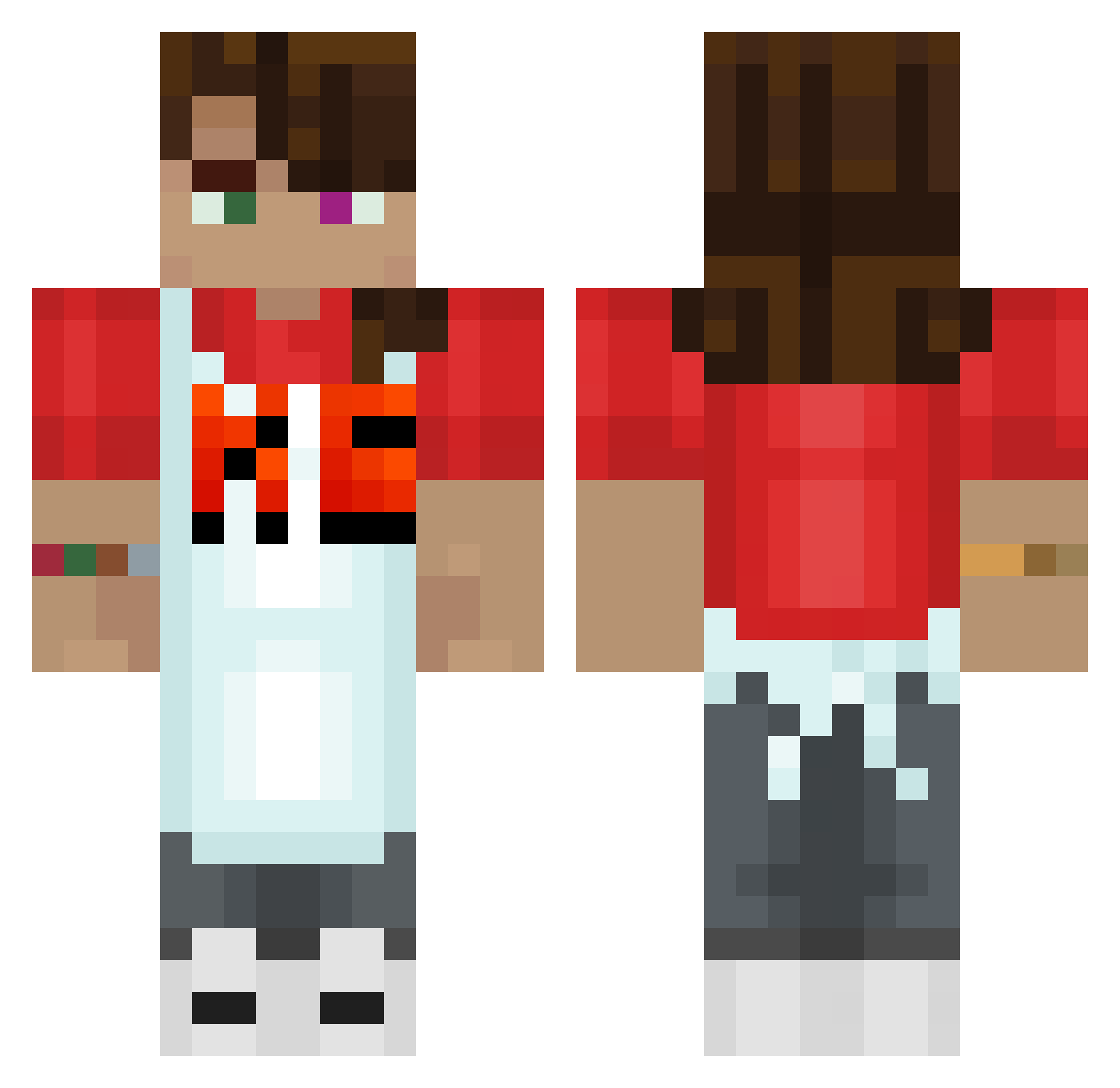 qStoryteller Minecraft skin, front and back view
