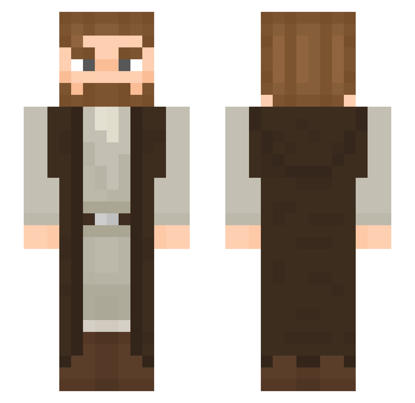 Dennie Minecraft skin, front and back view