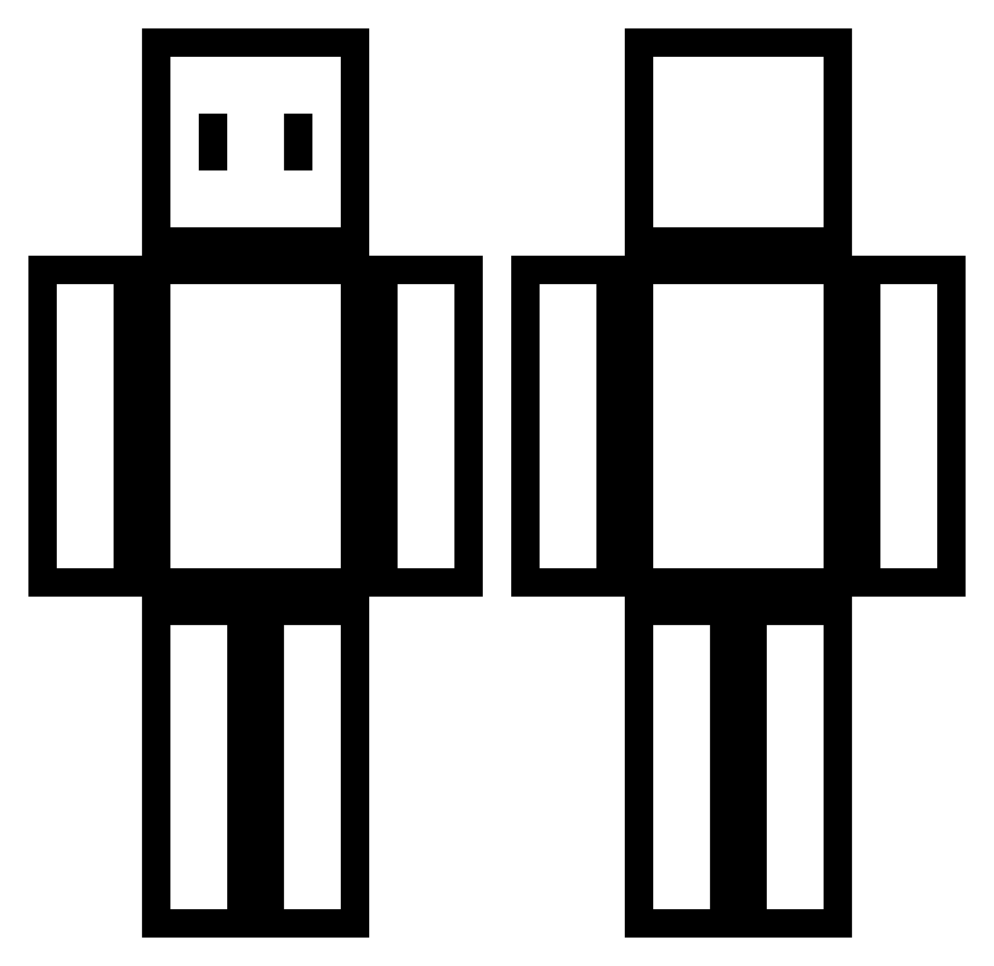 Zush1u Minecraft skin, front and back view