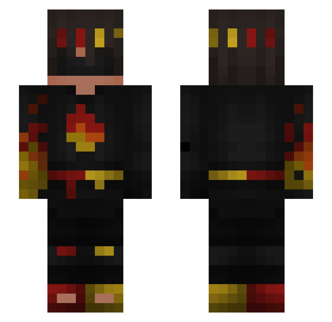 realZeruxxx Minecraft skin, front and back view