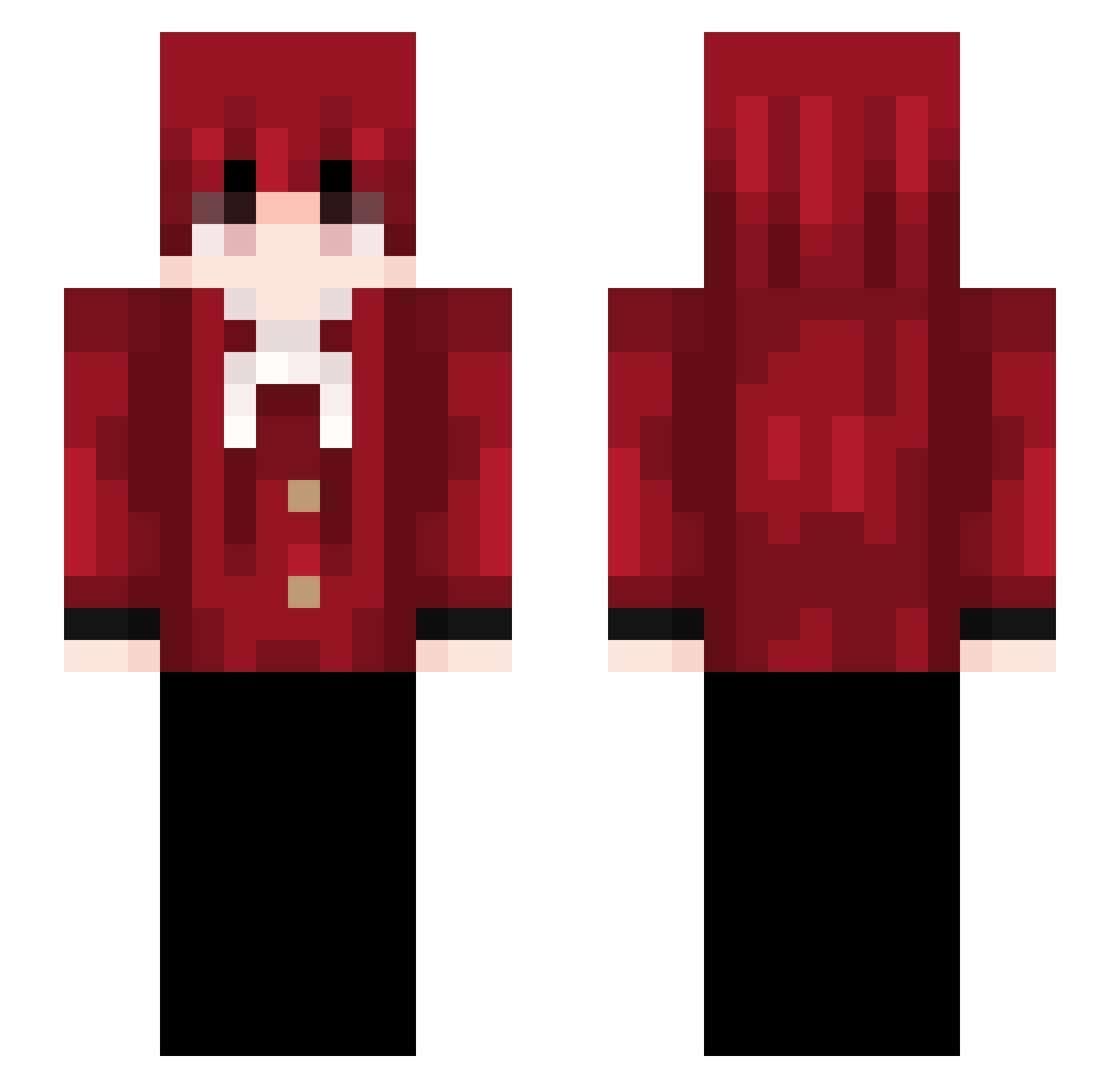 villaoui Minecraft skin, front and back view