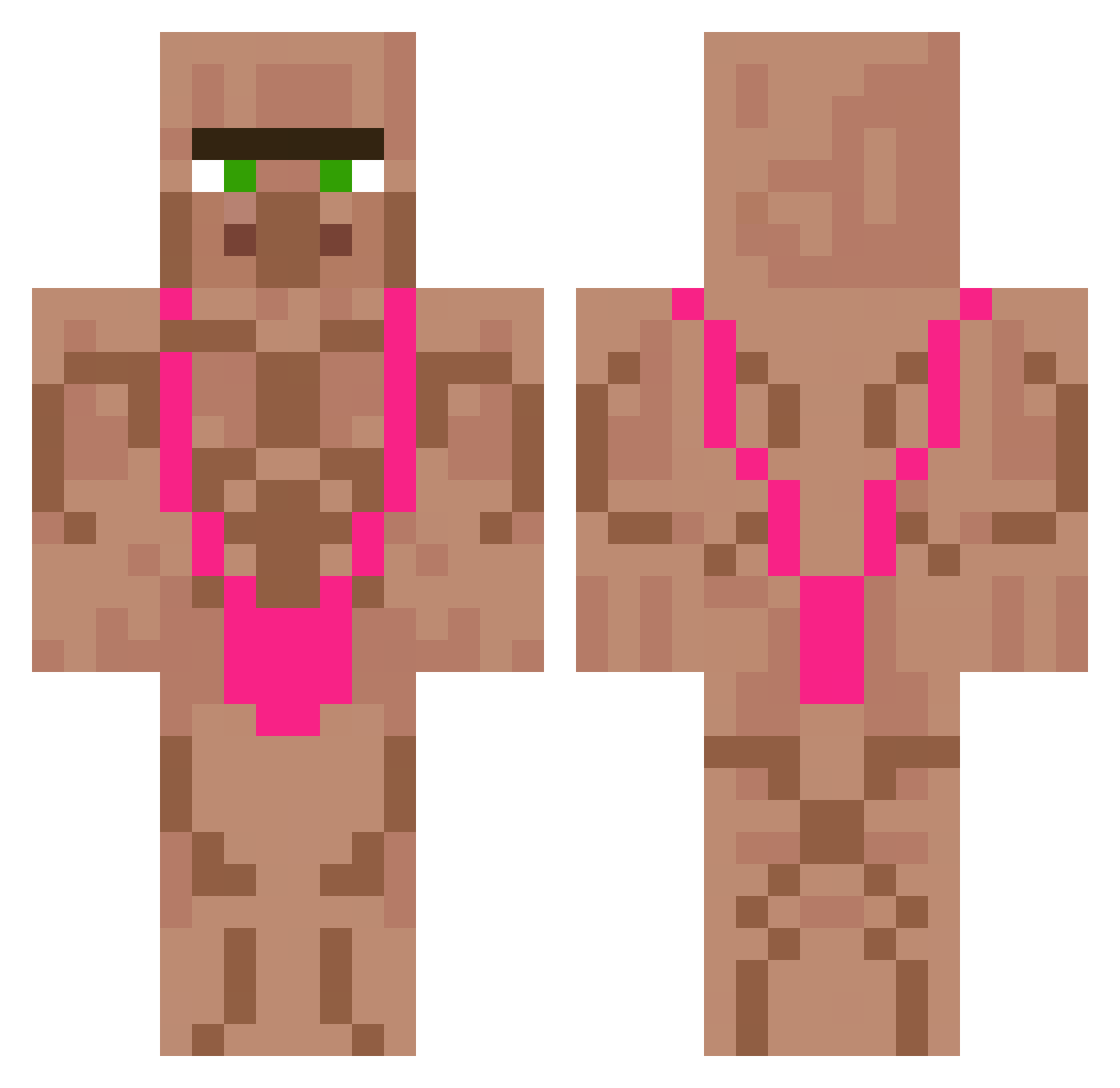 Maitohi Minecraft skin, front and back view
