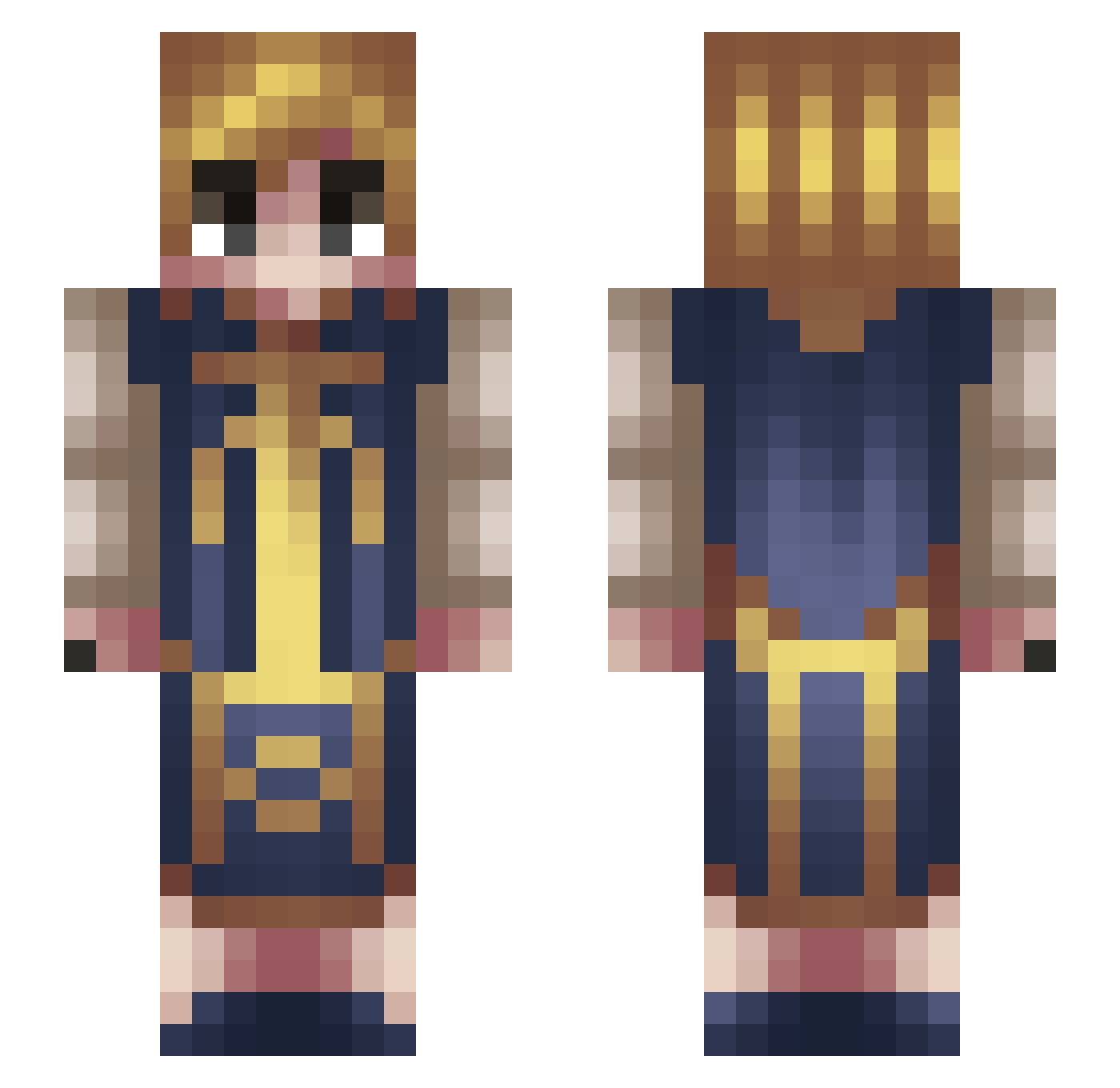 slenderlas Minecraft skin, front and back view