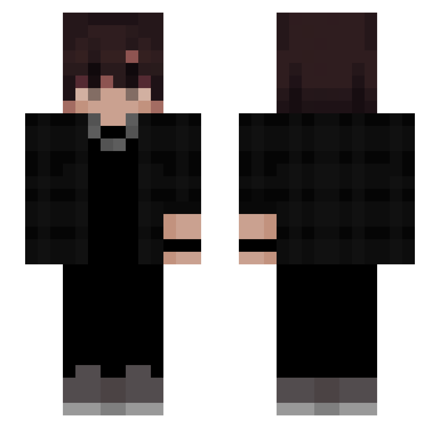 SlightlyAmused Minecraft skin, front and back view