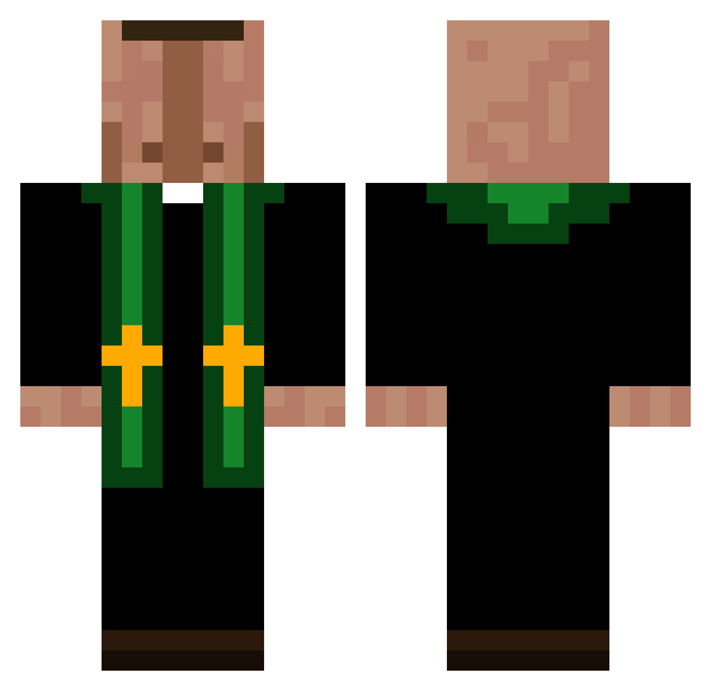 nicknyb Minecraft skin, front and back view