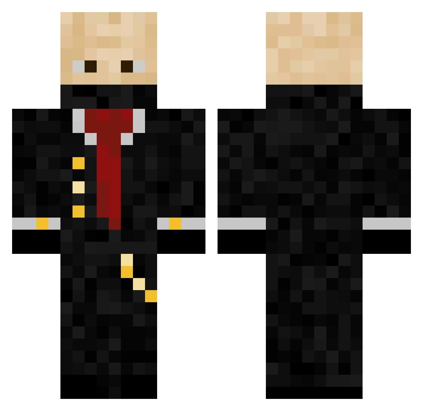 i4ZEZ Minecraft skin, front and back view