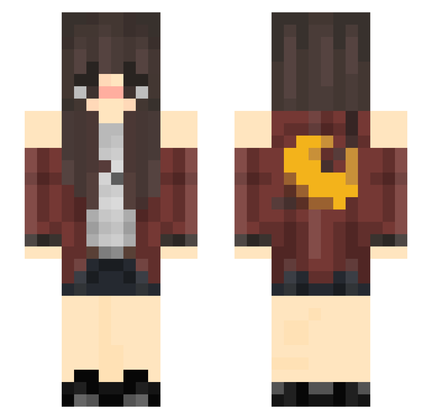 qleyna Minecraft skin, front and back view