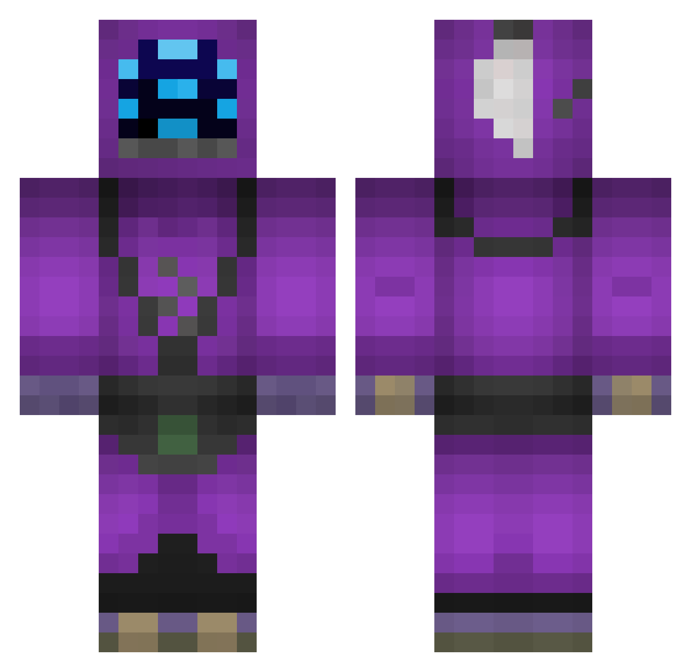 whisky54 Minecraft skin, front and back view