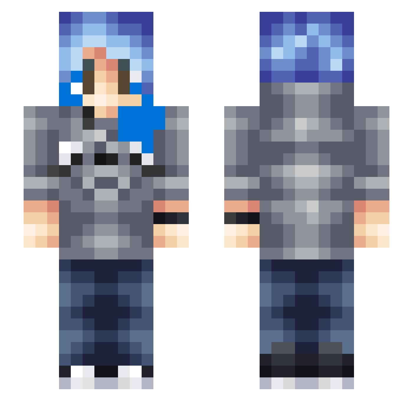 Shrieky Minecraft skin, front and back view