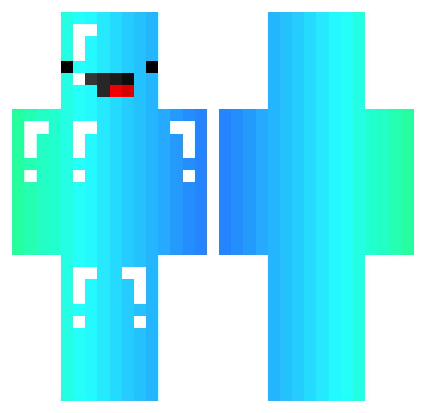 BigCookieMonster Minecraft skin, front and back view