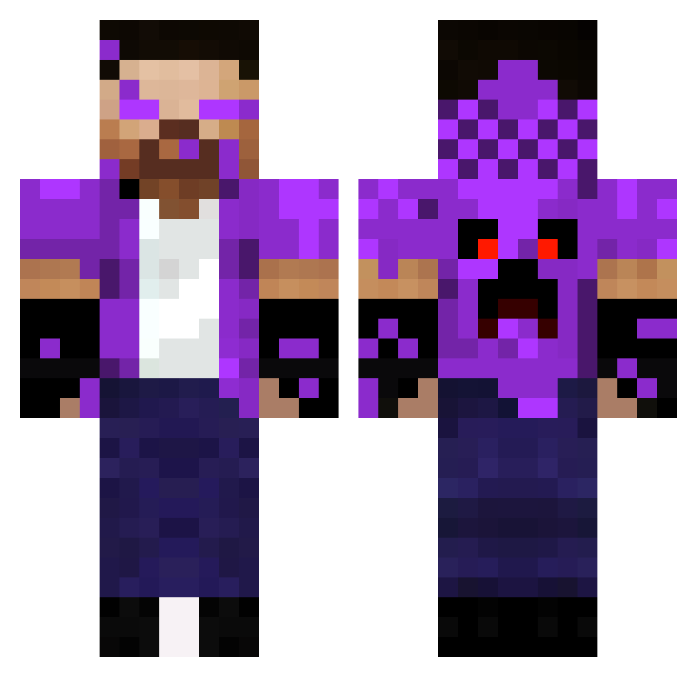 Zachicco Minecraft skin, front and back view