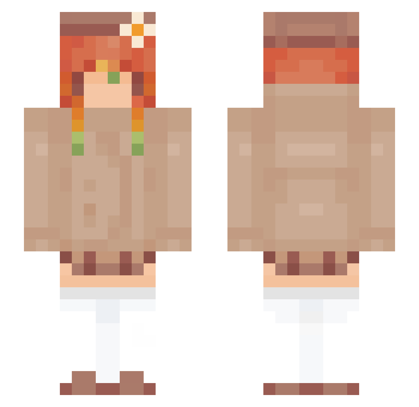 wlodater Minecraft skin, front and back view