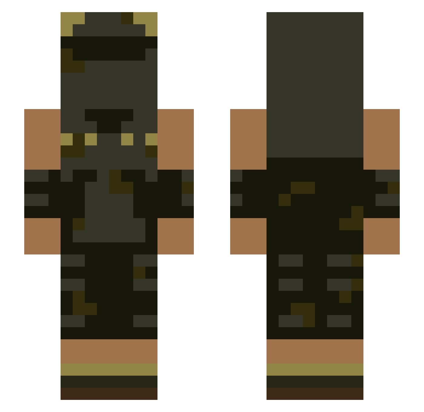 UbiquitousSteve Minecraft skin, front and back view