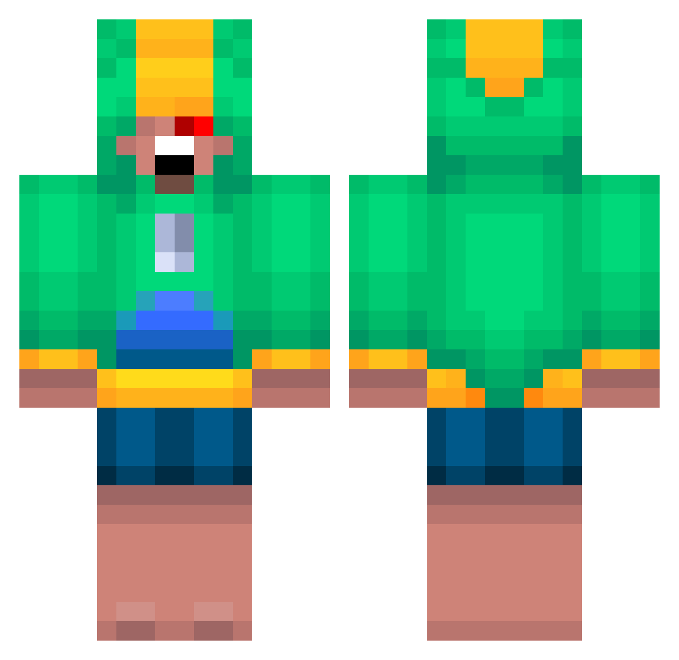 hyhhyjhhy Minecraft skin, front and back view