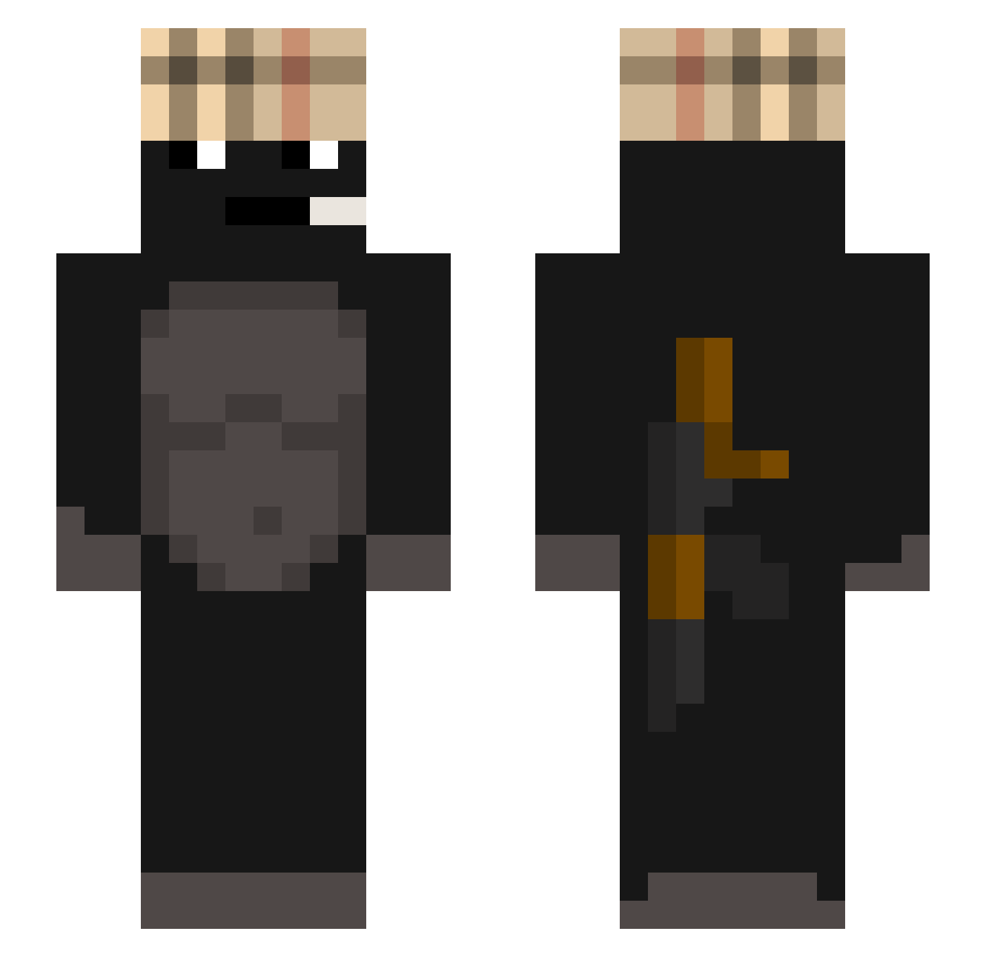 DarkSlayer67 Minecraft skin, front and back view
