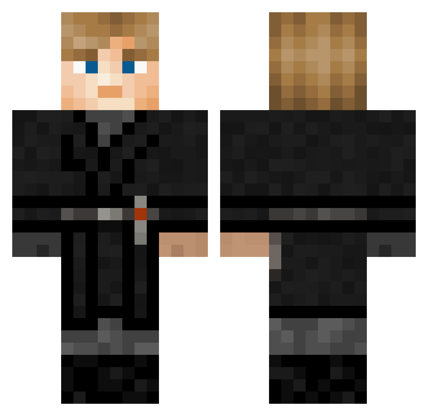 Guilleogames Minecraft skin, front and back view