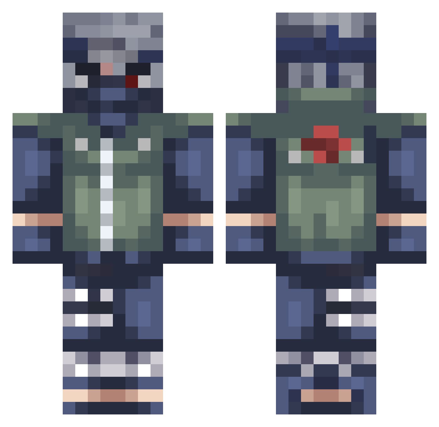 Aczyy Minecraft skin, front and back view