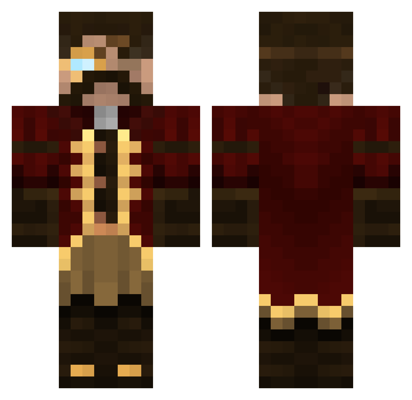 coblking338 Minecraft skin, front and back view