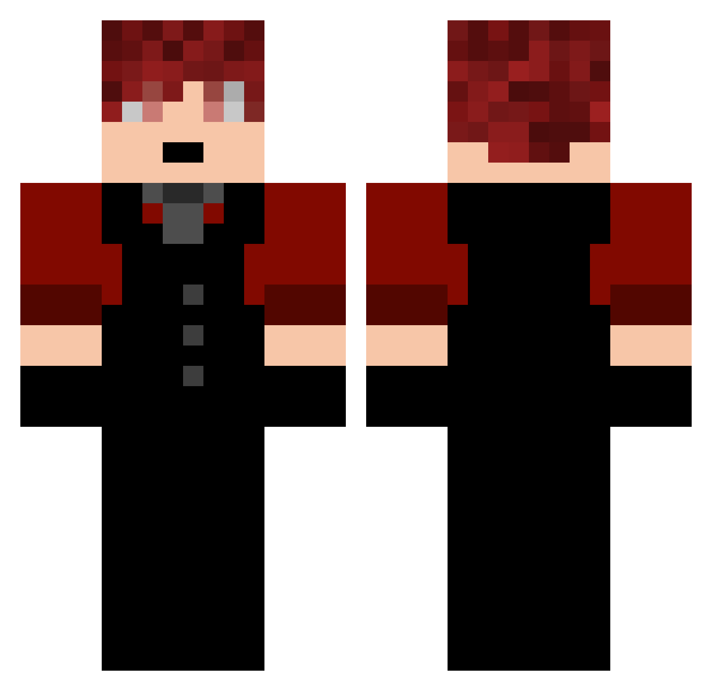 Woonnngggg Minecraft skin, front and back view