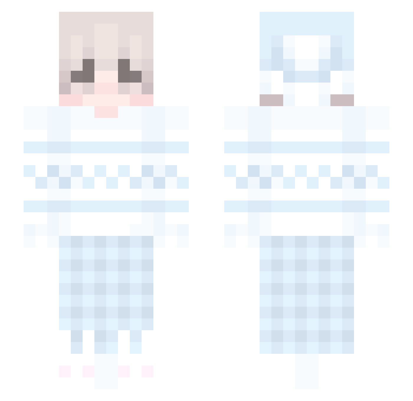 ZuKompetent Minecraft skin, front and back view