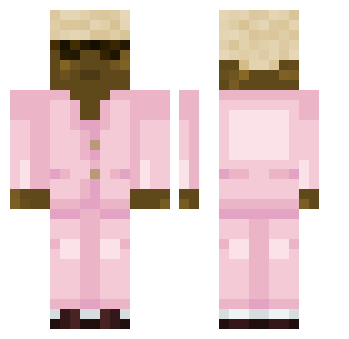 monkinaxo Minecraft skin, front and back view