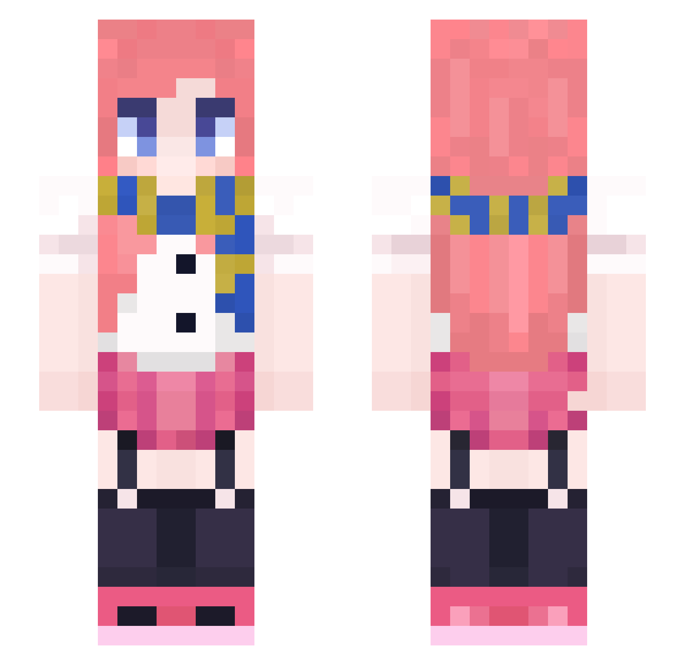 Katsuhira Minecraft skin, front and back view