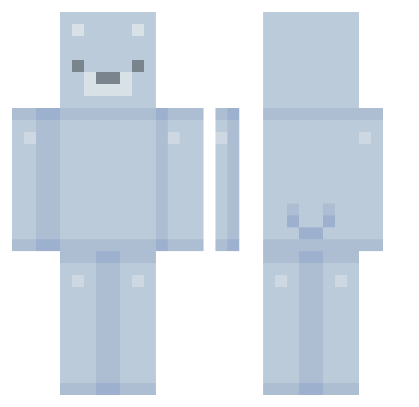 SCP5000 Minecraft skin, front and back view
