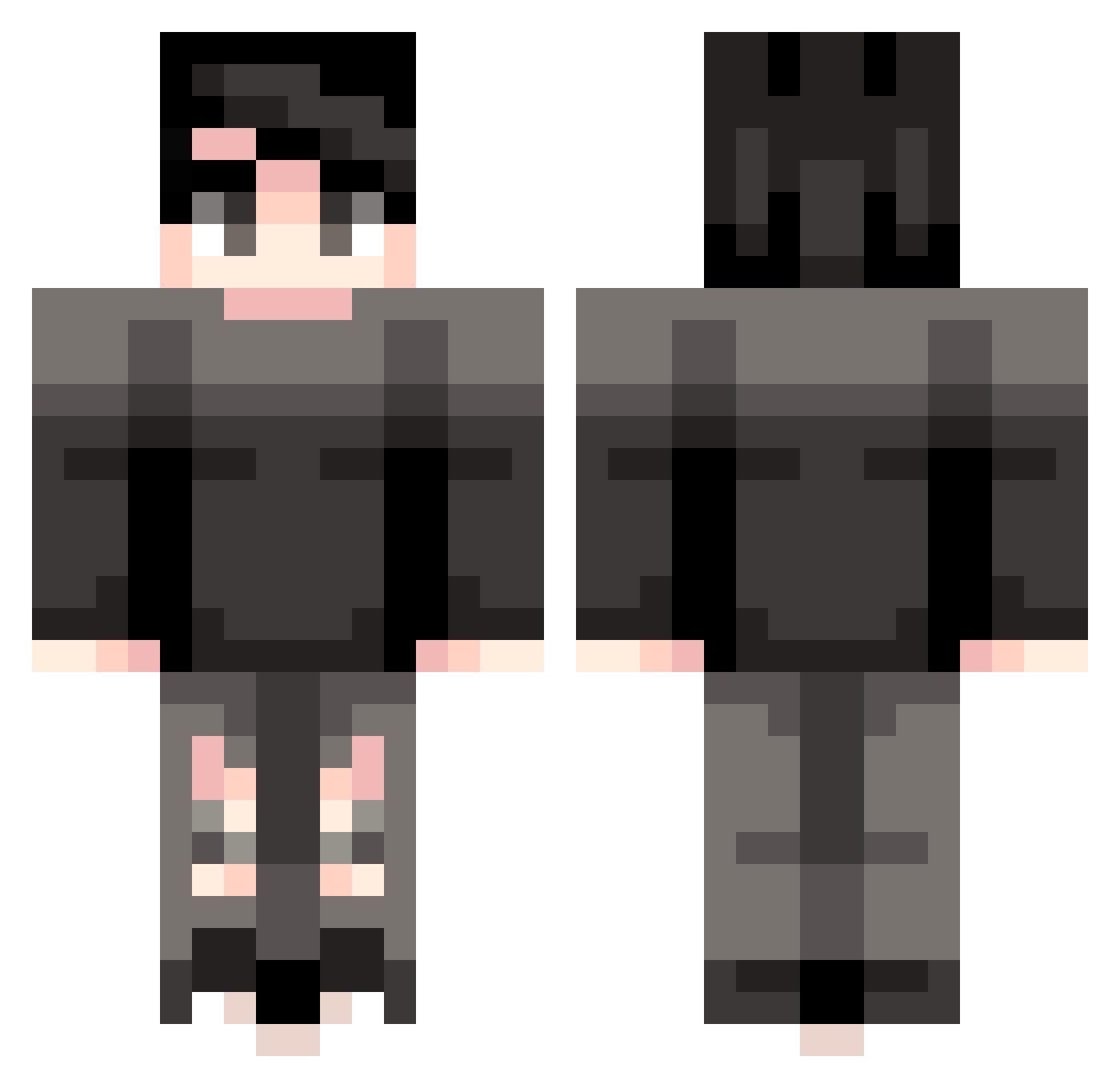 xCiticus Minecraft skin, front and back view
