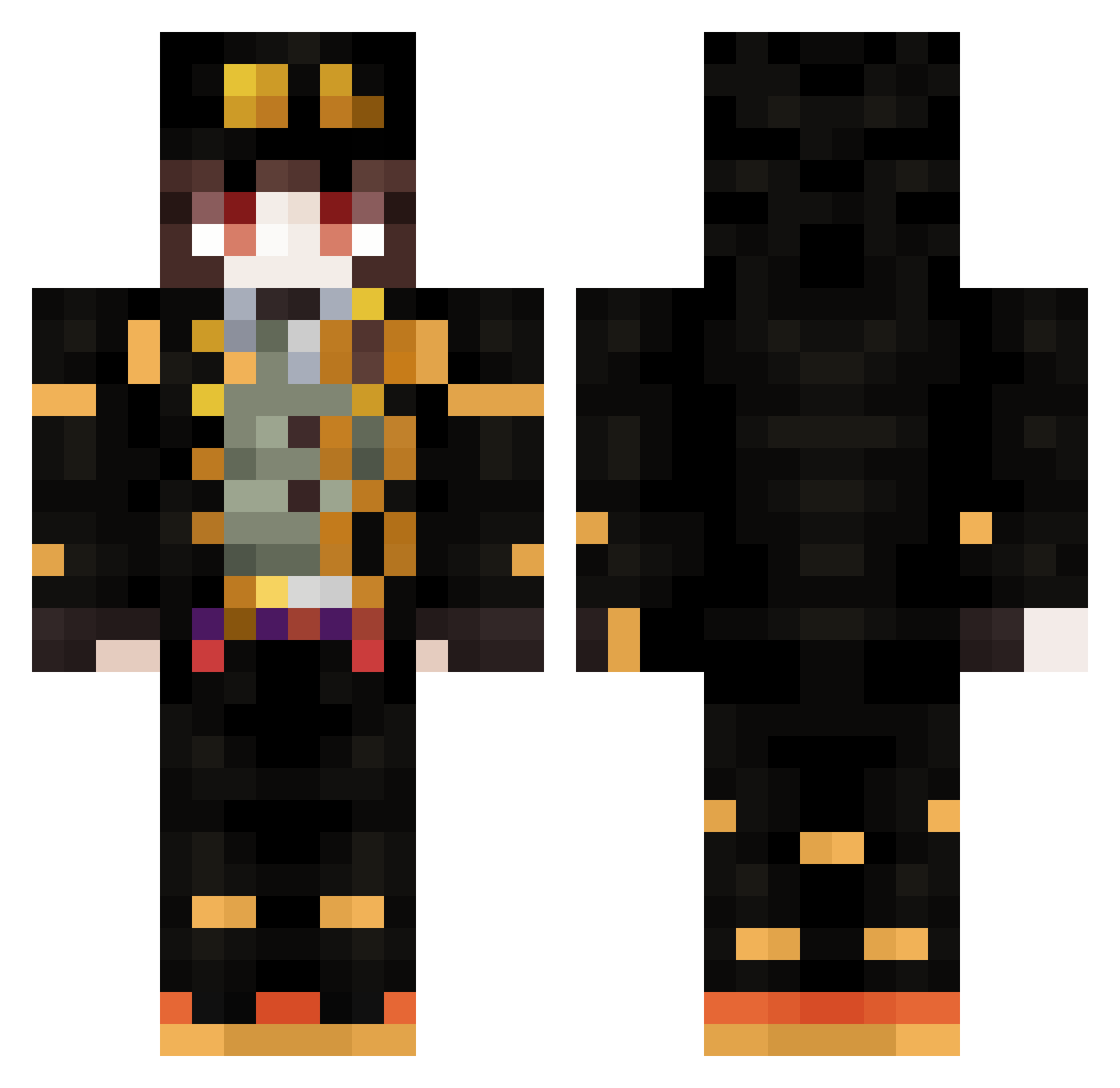 Knodus Minecraft skin, front and back view