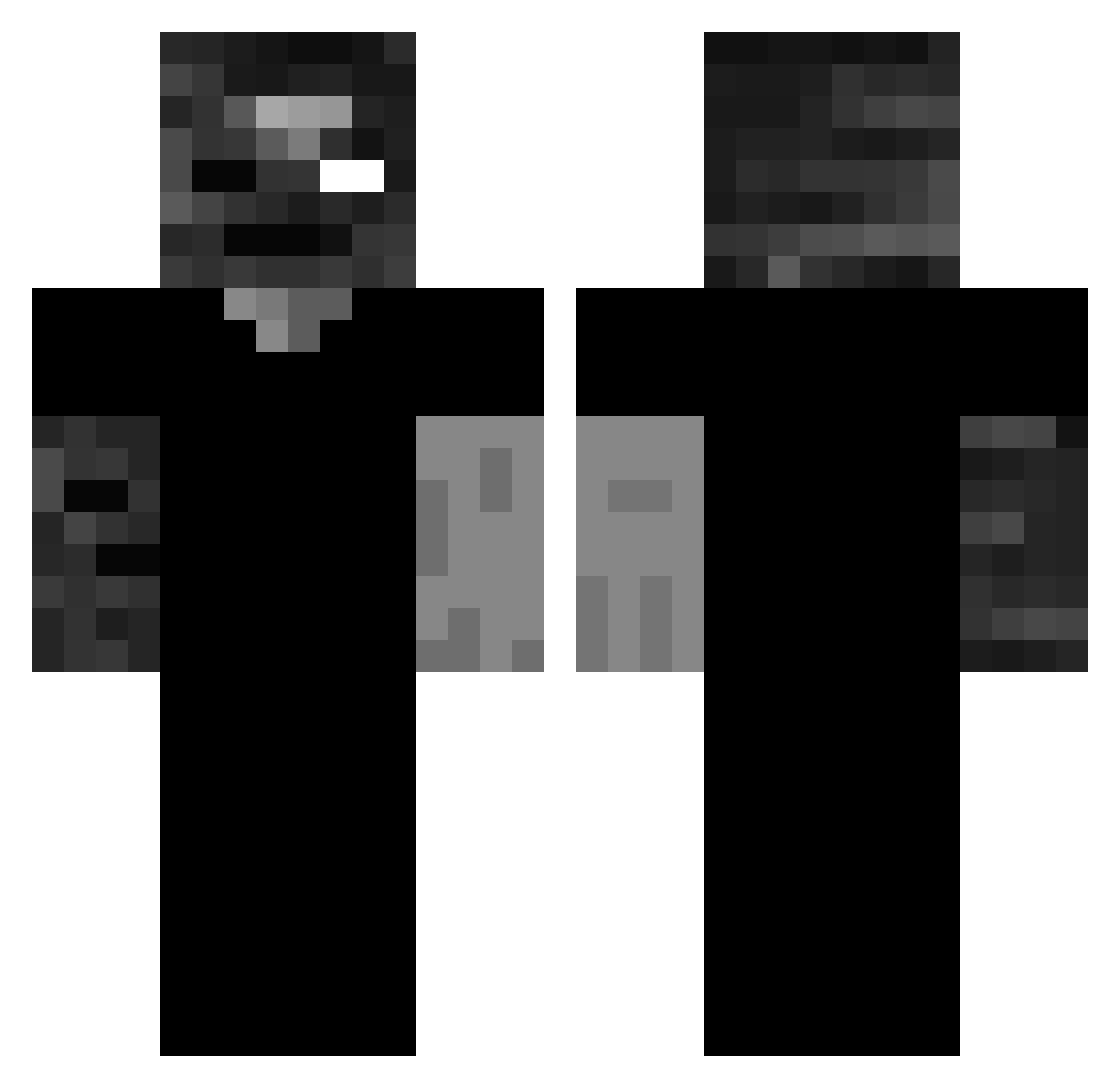 LunseSpirit Minecraft skin, front and back view