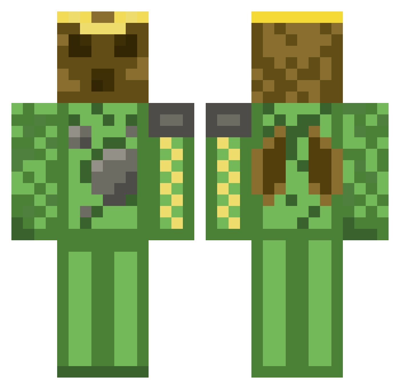 Caller_of_Nature Minecraft skin, front and back view