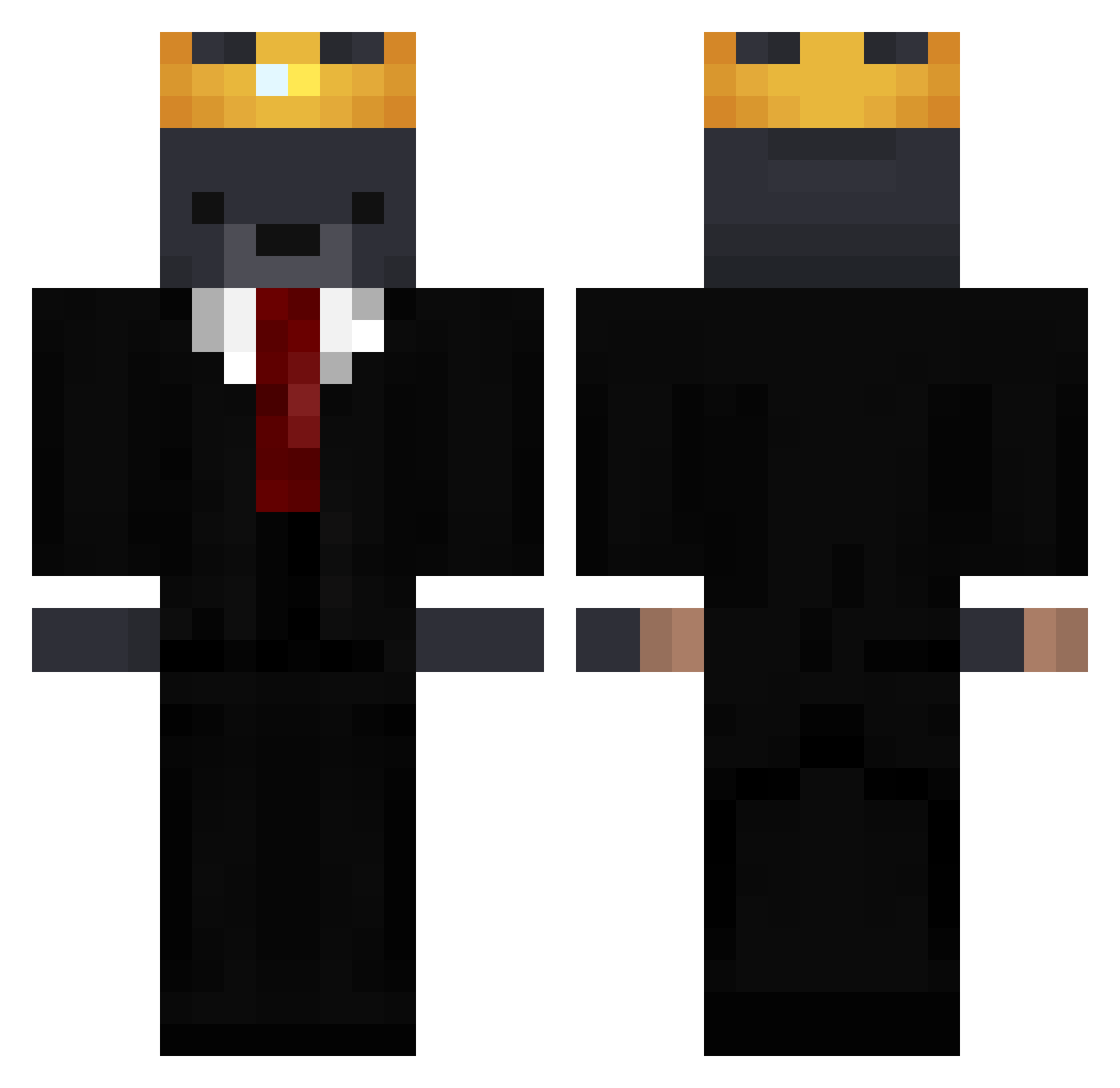 Samac Minecraft skin, front and back view