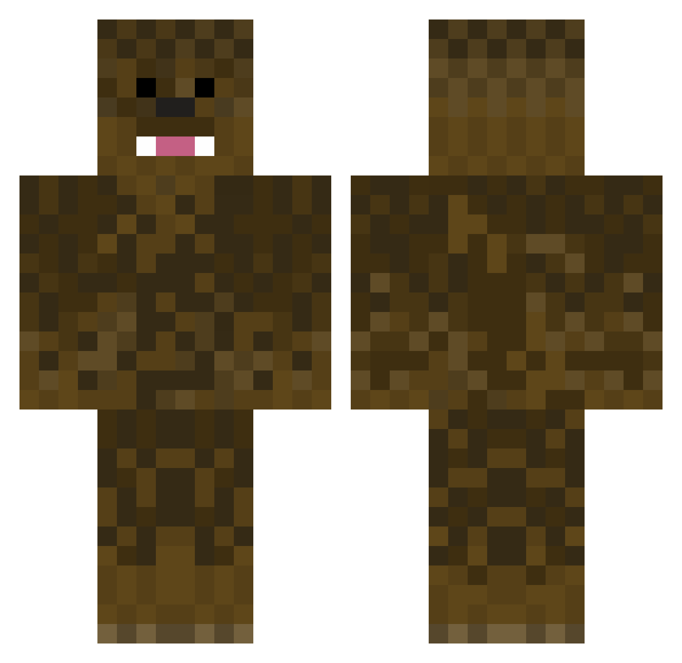 3AN0 Minecraft skin, front and back view